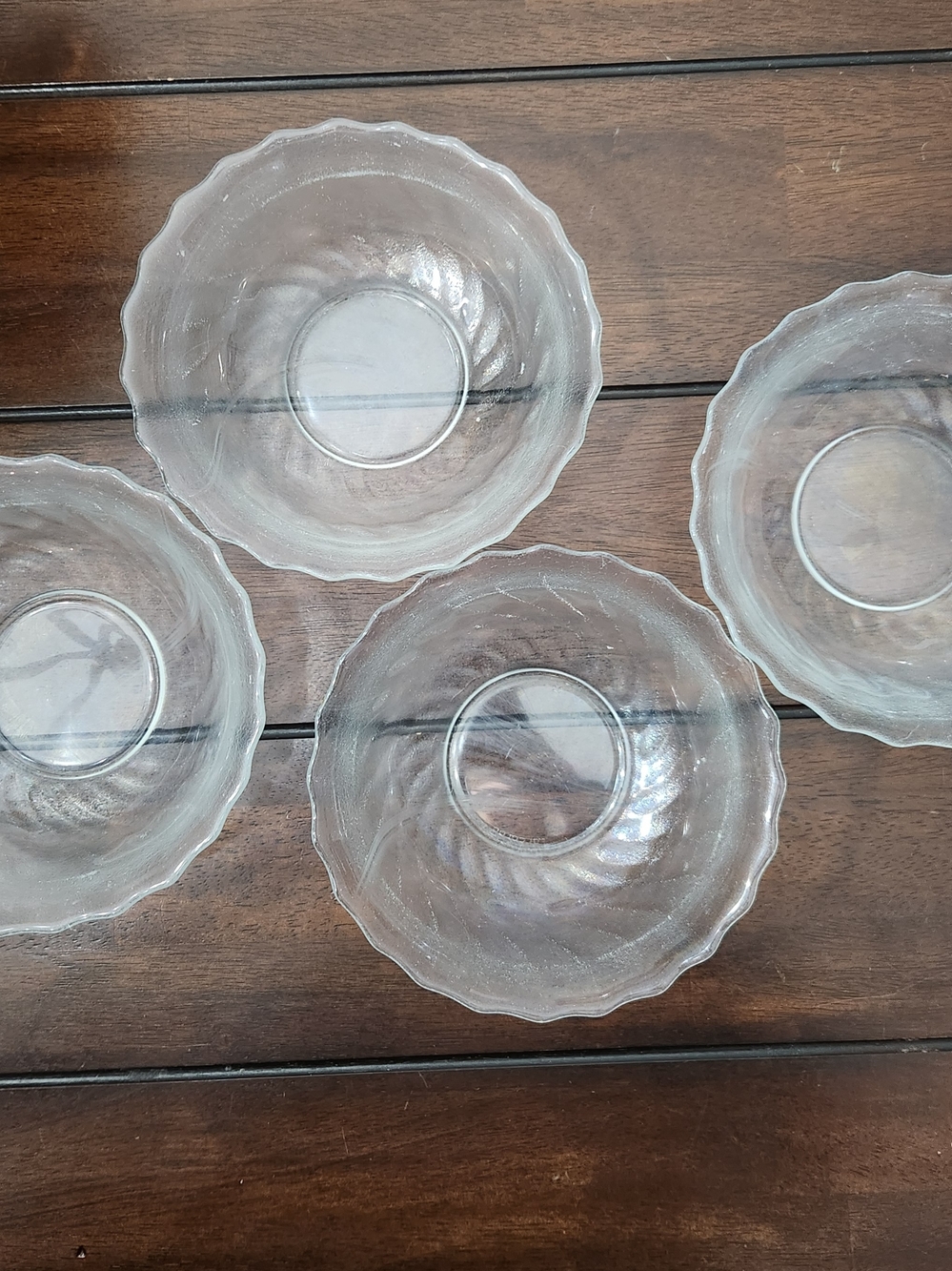 Vintage Arcoroc France Clearbrook Swirl Bowls, 6.25" Cereal Bowls ~ Set Of 4